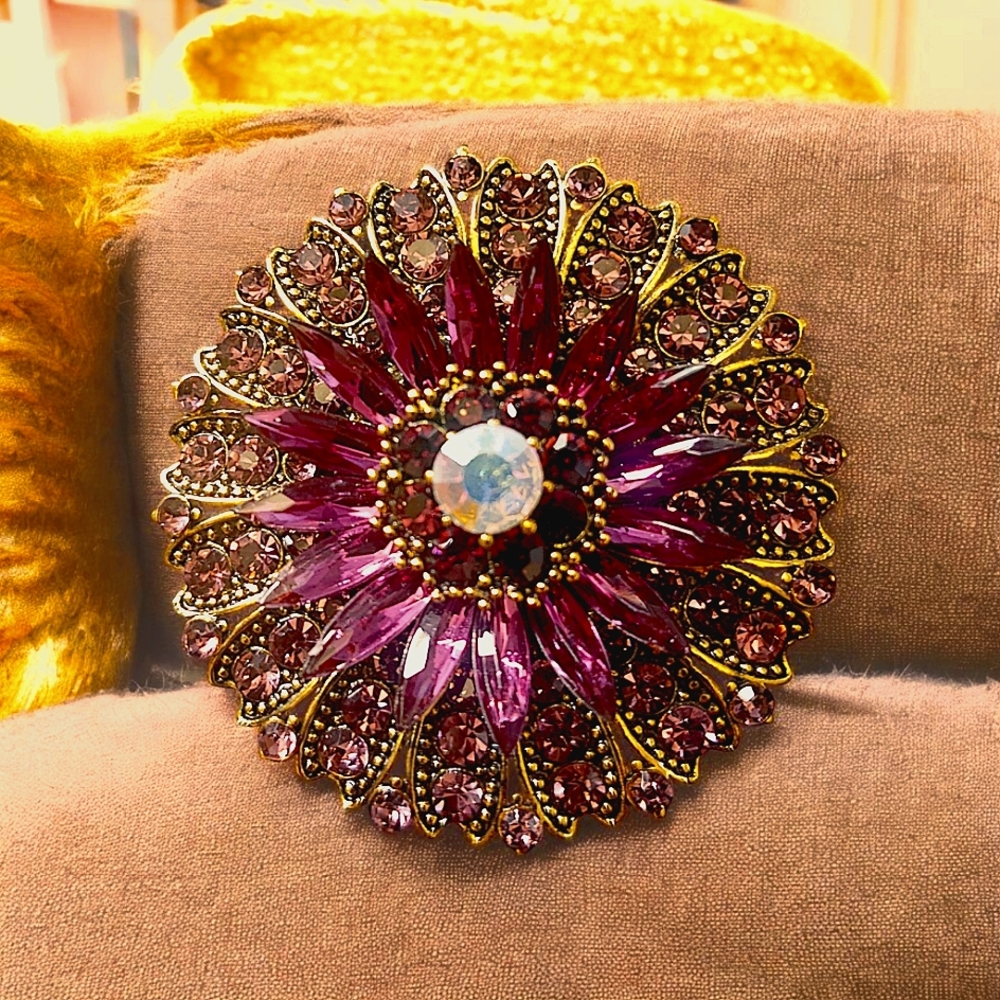 Violet Floral Brooch